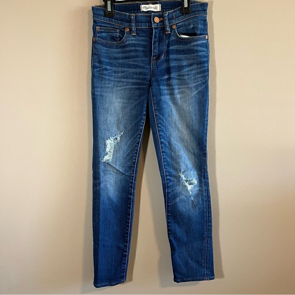 ✨ Madewell Women’s Dark Wash Skinny Skinny‎ Jeans Distressed 24
